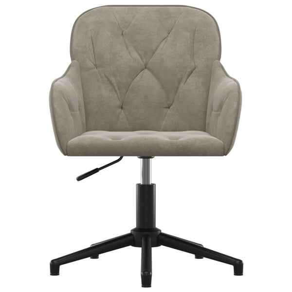 vidaXL Dining Chairs 2 pcs Swivel Light Grey Velvet