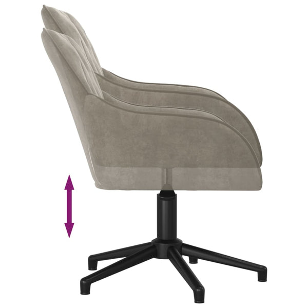 vidaXL Dining Chairs 2 pcs Swivel Light Grey Velvet