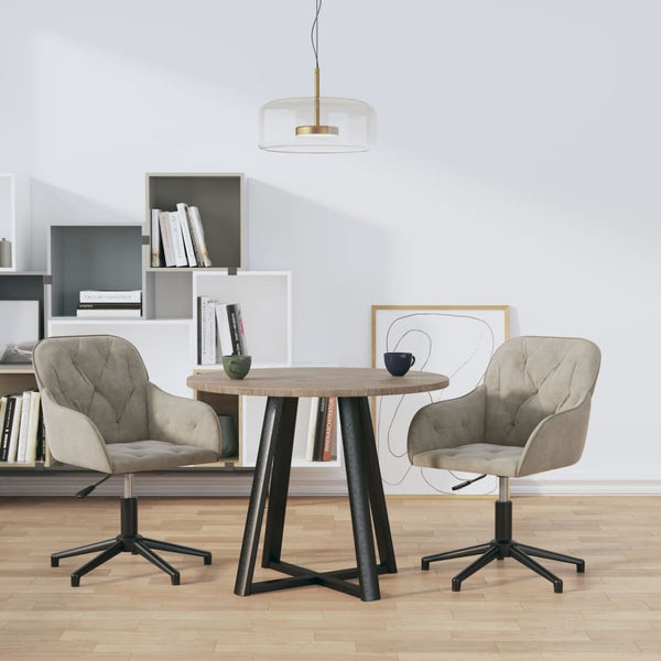 vidaXL Dining Chairs 2 pcs Swivel Light Grey Velvet