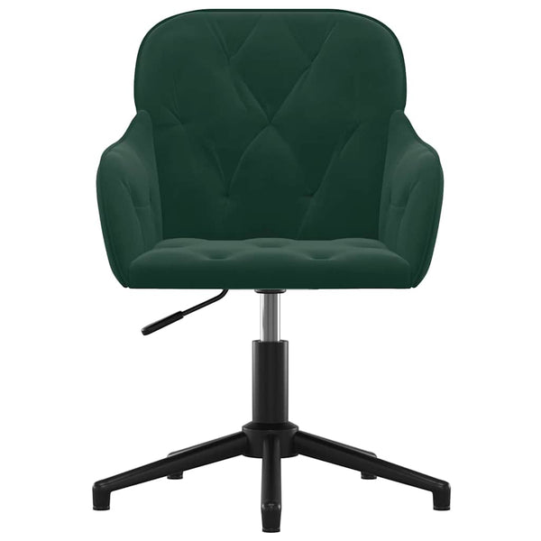 vidaXL Dining Chairs 2 pcs Swivel Dark Green Velvet