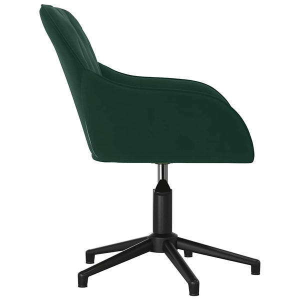 vidaXL Dining Chairs 2 pcs Swivel Dark Green Velvet