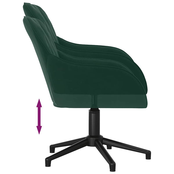 vidaXL Dining Chairs 2 pcs Swivel Dark Green Velvet