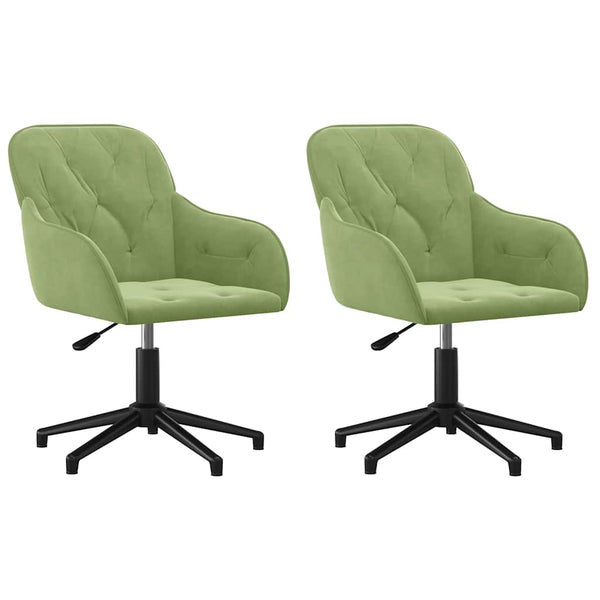 vidaXL Dining Chairs 2 pcs Swivel Light Green Velvet