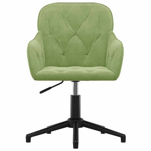 vidaXL Dining Chairs 2 pcs Swivel Light Green Velvet