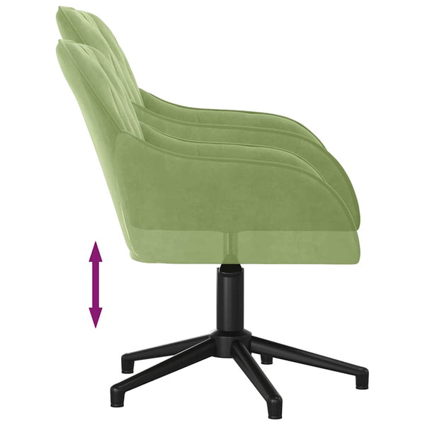 vidaXL Dining Chairs 2 pcs Swivel Light Green Velvet