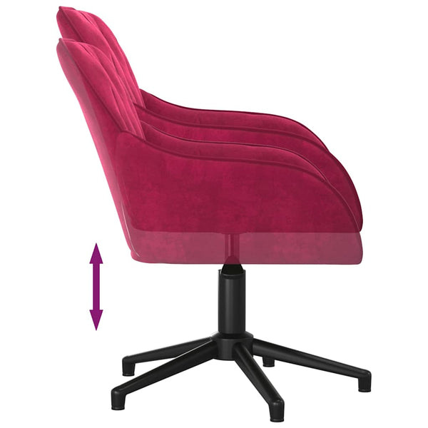 vidaXL Dining Chairs 2 pcs Swivel Wine Red Velvet
