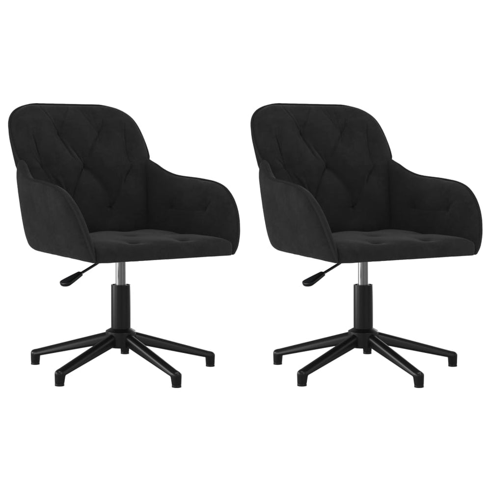 vidaXL Dining Chairs 2 pcs Swivel Black Velvet