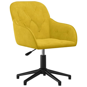 vidaXL Dining Chairs 2 pcs. Swivel Yellow Velvet