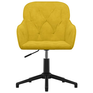 vidaXL Dining Chairs 2 pcs. Swivel Yellow Velvet