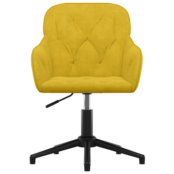vidaXL Dining Chairs 2 pcs. Swivel Yellow Velvet
