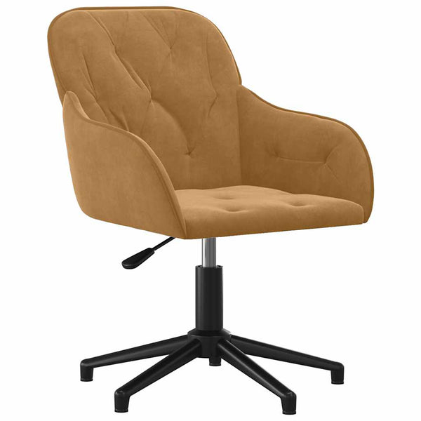 vidaXL Dining Chairs 2 pcs. Swivel Brown Velvet