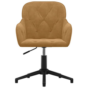 vidaXL Dining Chairs 2 pcs. Swivel Brown Velvet