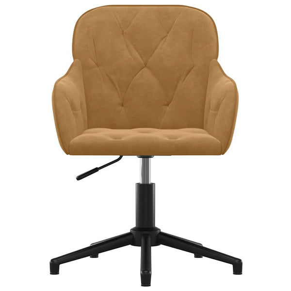 vidaXL Dining Chairs 2 pcs. Swivel Brown Velvet