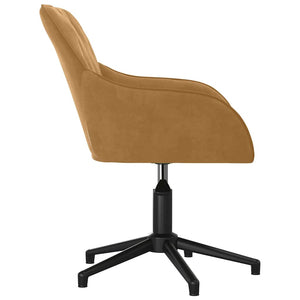 vidaXL Dining Chairs 2 pcs. Swivel Brown Velvet