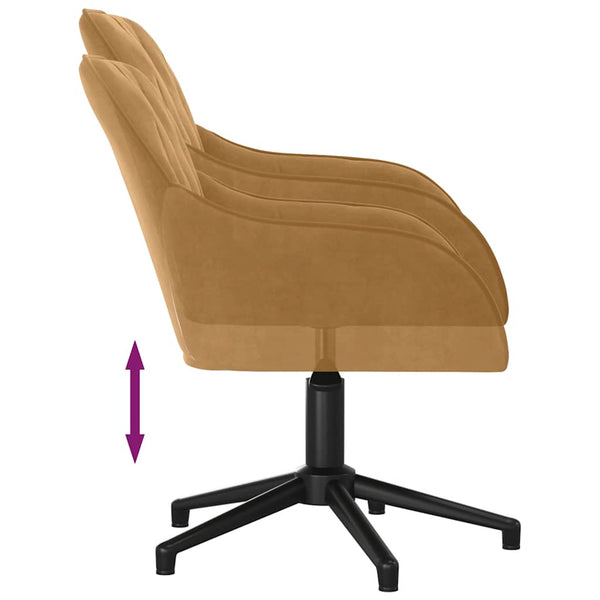 vidaXL Dining Chairs 2 pcs. Swivel Brown Velvet