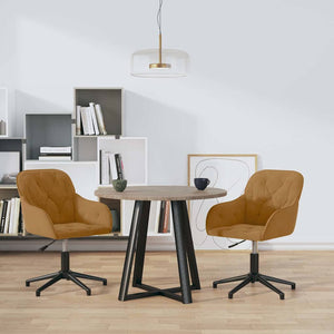 vidaXL Dining Chairs 2 pcs. Swivel Brown Velvet