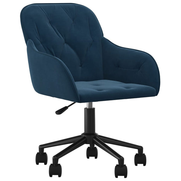 vidaXL Dining Chairs 2 pcs. Swivel Blue Velvet