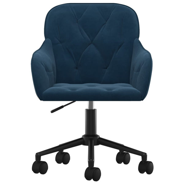 vidaXL Dining Chairs 2 pcs. Swivel Blue Velvet