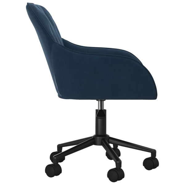 vidaXL Dining Chairs 2 pcs. Swivel Blue Velvet