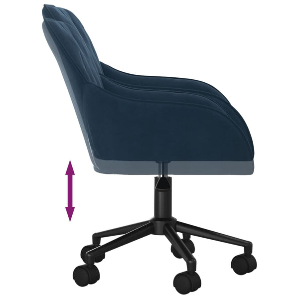 vidaXL Dining Chairs 2 pcs. Swivel Blue Velvet