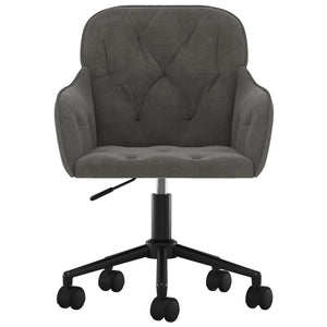 vidaXL Dining Chairs 2 pcs Swivel Dark Grey Velvet