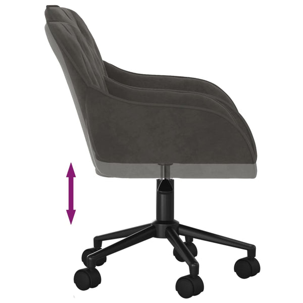 vidaXL Dining Chairs 2 pcs Swivel Dark Grey Velvet