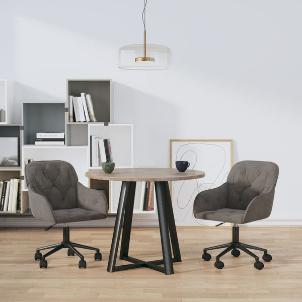 vidaXL Dining Chairs 2 pcs Swivel Dark Grey Velvet
