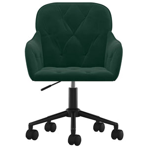 vidaXL Dining Chairs 2 pcs Swivel Dark Green Velvet