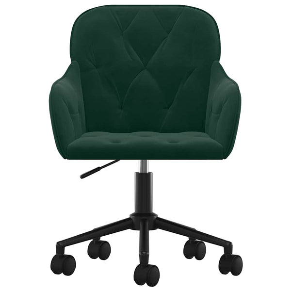 vidaXL Dining Chairs 2 pcs Swivel Dark Green Velvet