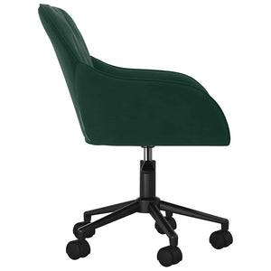 vidaXL Dining Chairs 2 pcs Swivel Dark Green Velvet
