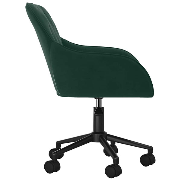 vidaXL Dining Chairs 2 pcs Swivel Dark Green Velvet