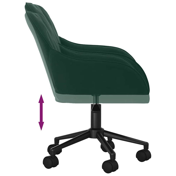 vidaXL Dining Chairs 2 pcs Swivel Dark Green Velvet