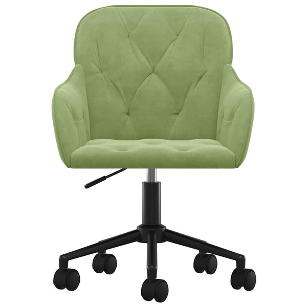 vidaXL Dining Chairs 2 pcs Swivel Light Green Velvet