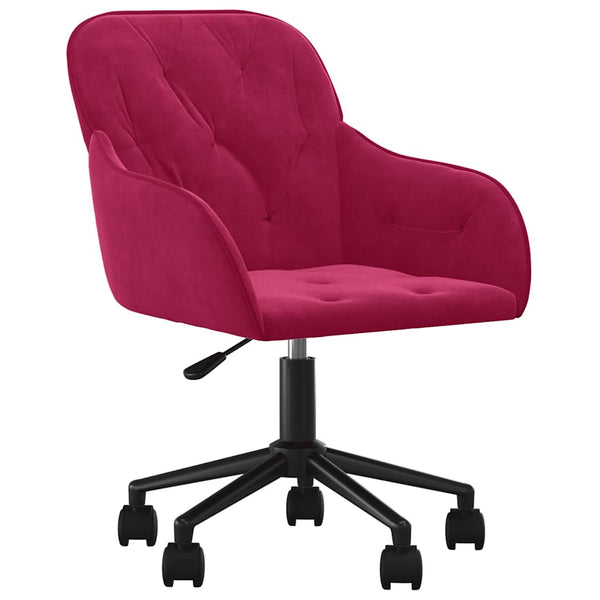 vidaXL Dining Chairs 2 pcs Swivel Wine Red Velvet