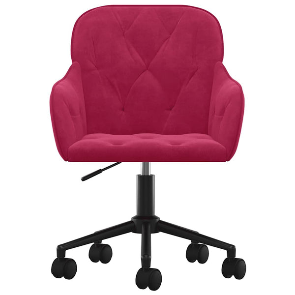 vidaXL Dining Chairs 2 pcs Swivel Wine Red Velvet