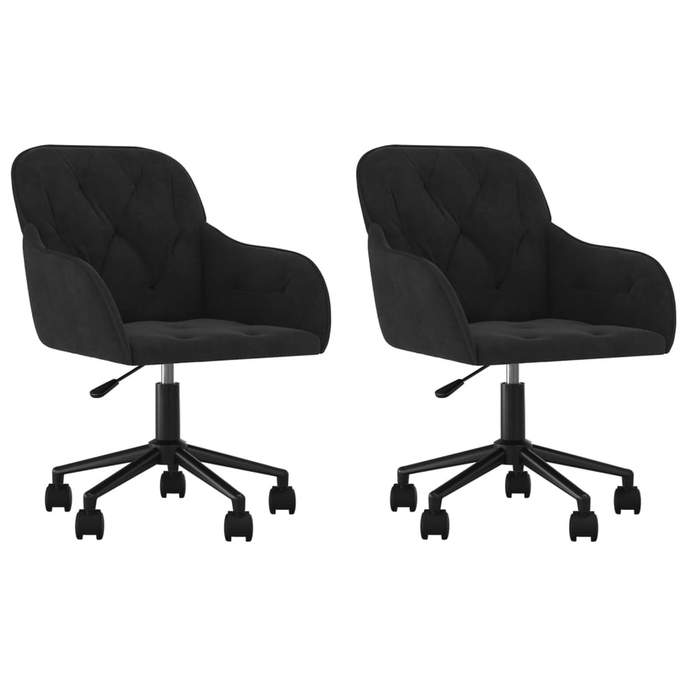 vidaXL Dining Chairs 2 pcs Swivel Black Velvet