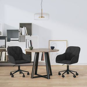 vidaXL Dining Chairs 2 pcs Swivel Black Velvet