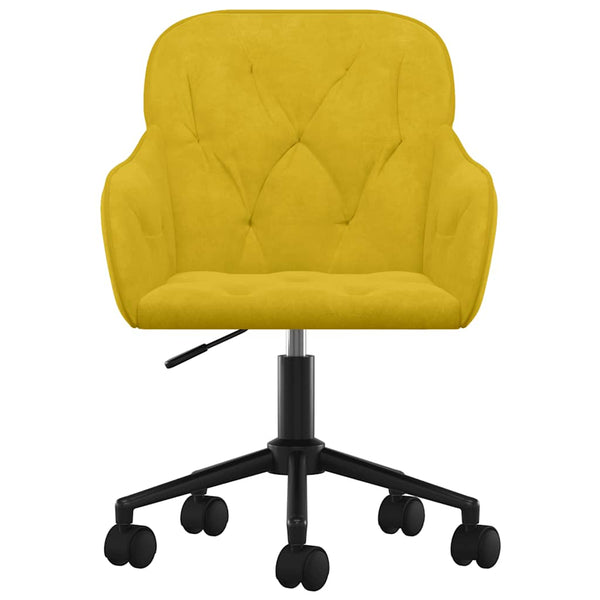 vidaXL Dining Chairs 2 pcs. Swivel Yellow Velvet