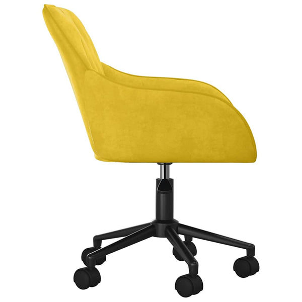 vidaXL Dining Chairs 2 pcs. Swivel Yellow Velvet