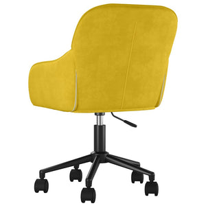 vidaXL Dining Chairs 2 pcs. Swivel Yellow Velvet