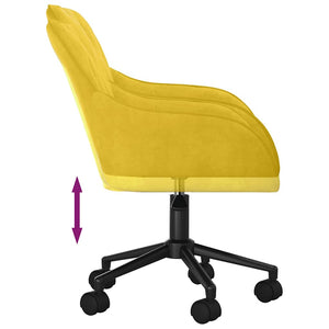 vidaXL Dining Chairs 2 pcs. Swivel Yellow Velvet