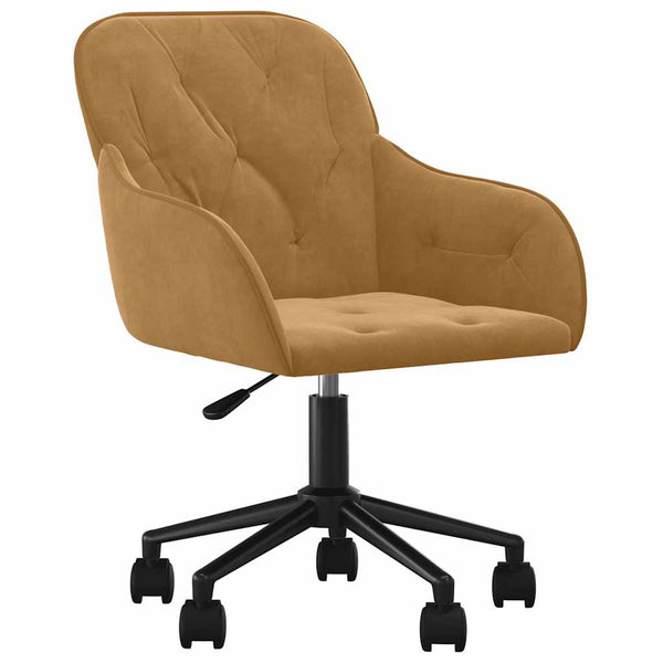 vidaXL Dining Chairs 2 pcs. Swivel Brown Velvet