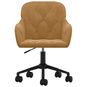 vidaXL Dining Chairs 2 pcs. Swivel Brown Velvet