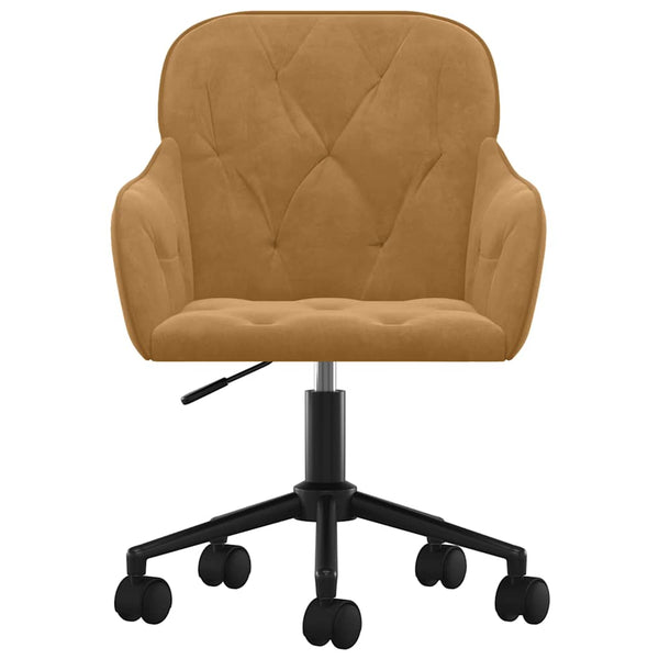 vidaXL Dining Chairs 2 pcs. Swivel Brown Velvet