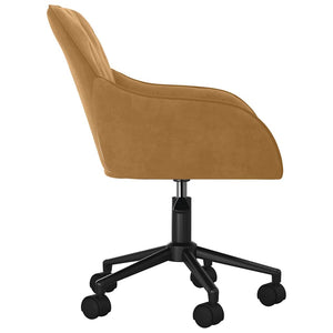 vidaXL Dining Chairs 2 pcs. Swivel Brown Velvet