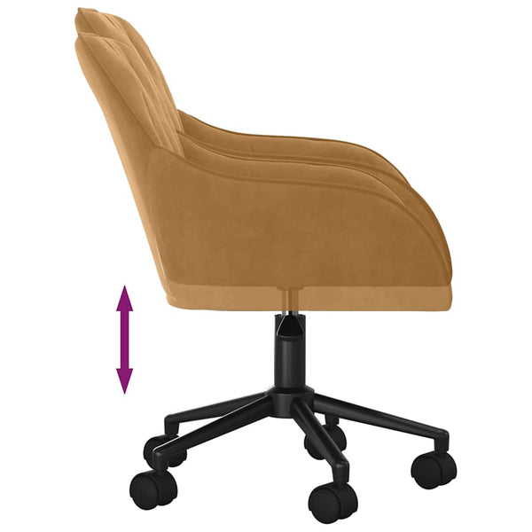 vidaXL Dining Chairs 2 pcs. Swivel Brown Velvet