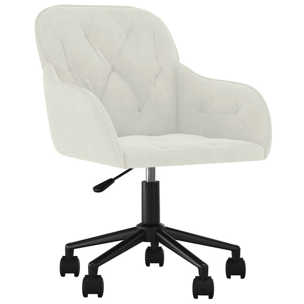 vidaXL Dining Chairs 2 pcs Swivel Cream Velvet