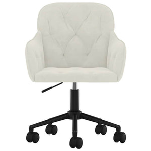 vidaXL Dining Chairs 2 pcs Swivel Cream Velvet
