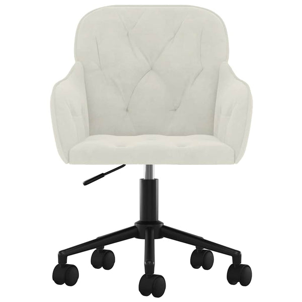 vidaXL Dining Chairs 2 pcs Swivel Cream Velvet