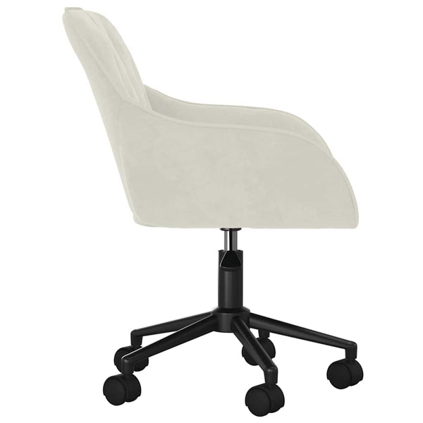 vidaXL Dining Chairs 2 pcs Swivel Cream Velvet